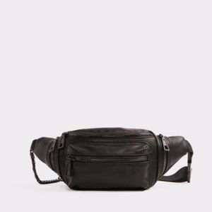 Aldo Black Faux Leather Belt Bag Fanny Pack (one size)